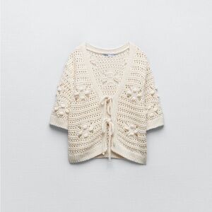 Zara Tied Textured Knot Top